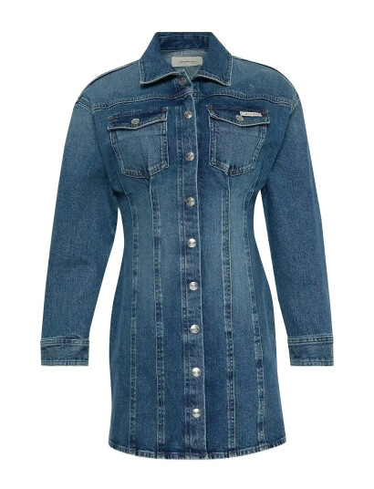 Calvin Klein Jeans Ls Denim Mini Dress Cold Springs - Blue - XS Calvin Klein Jeans Ls Denim Mini Dress Cold Springs - Blue - XS
