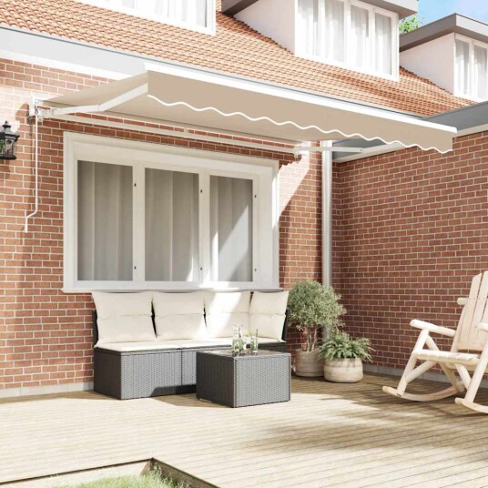 Innvendbar Markise Beige 350 x 200 cm Aluminium og stoff