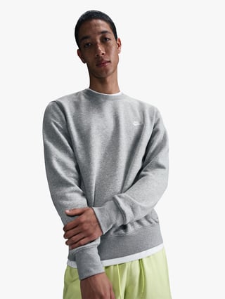 Nike Club Fleece Crew Grå S Nike Club Fleece Crew Grå S