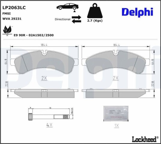 DELPHI LP2063LC Bremseklosser