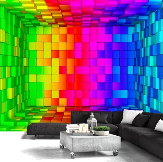 Fototapet Rainbow Cube 200x140 - Artgeist sp. z o. o.