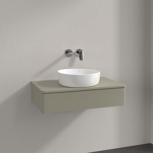 Villeroy & Boch Antao Servantskap med 1 skuff 80x50x19 cm u/lys Steingrå Matt Villeroy & Boch Antao Servantskap med 1 skuff 80x50x19 cm u/lys Steingrå Matt