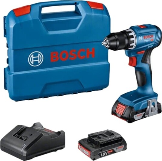 Bosch GSR 18V-45 Professional - Drill/driver - trådløs - 2 hastigheter - nøkkelfri borhylse 13 mm - 45 N·m - 2 batterier inkludert lader - 18 V Bosch GSR 18V-45 Professional - Drill/driver - trådløs - 2 hastigheter - nøkkelfri borhylse 13 mm - 45 N·m - 2 batterier inkludert lader - 18 V