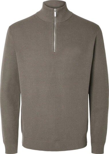 Selected Homme Dane Long Sleeve Knit Structure Half Zip Brun XXL Selected Homme Dane Long Sleeve Knit Structure Half Zip Brun XXL