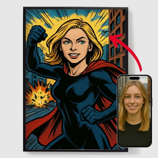 Personlig plakat – Superheltstil – AI plakat