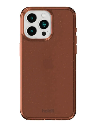 Holdit Glitter Case iPhone 16 Pro Brown