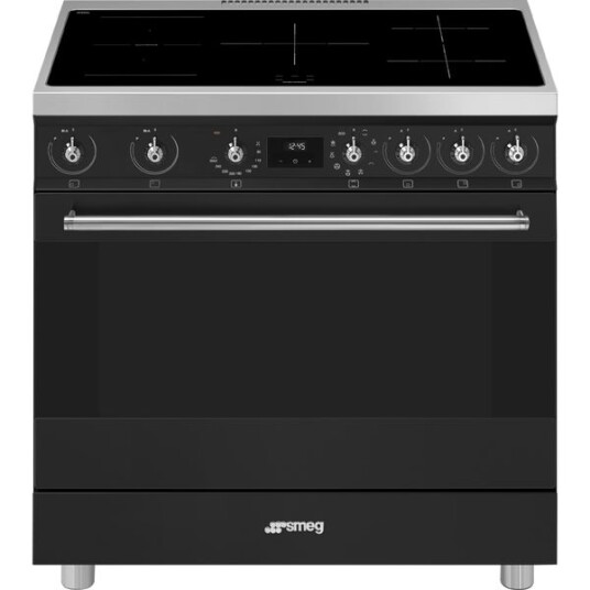 Smeg Classic 90 cm Induksjonskomfyr med Steketermometer Svart Smeg Classic 90 cm Induksjonskomfyr med Steketermometer Svart