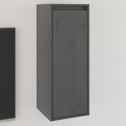 vidaXL Veggskap gr? 30x30x80 cm heltre furu