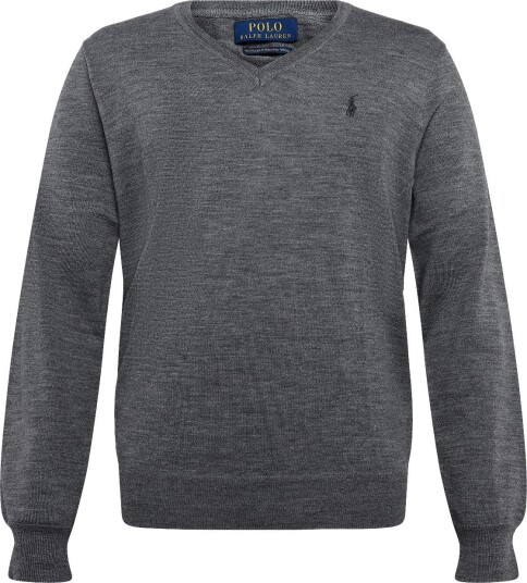 Polo Ralph Lauren 2/30 Merino Wl Rws Lsl Plo FAWN GREY HEATHER XS