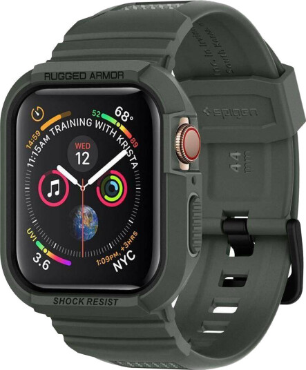 Spigen Apple Watch Rugged Armor Pro 44/45mm stropp - Militærgrønn