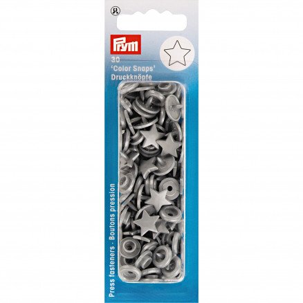 Prym Color Snaps Trykknapper i plast Star Silver Grey 30 stk