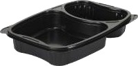 Bakke Bistro 2 Rum 580/330 Ml 254X174x42 Mm Pp Sort,6 Ps X 50 Stk/Krt