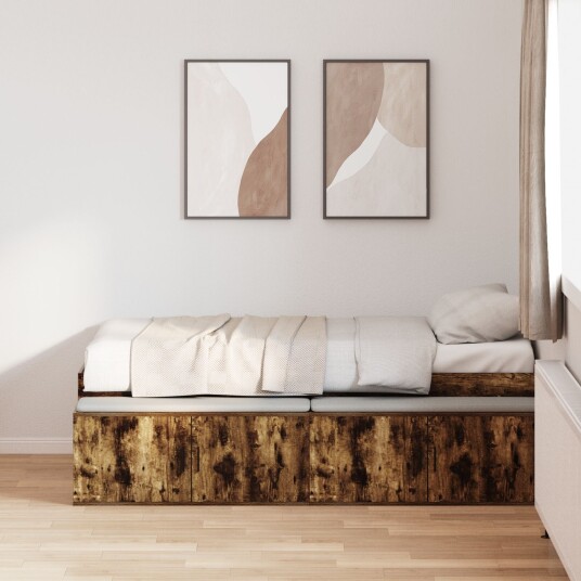 Oppbevarings Sengramme Røkt Eik 100x200 cm