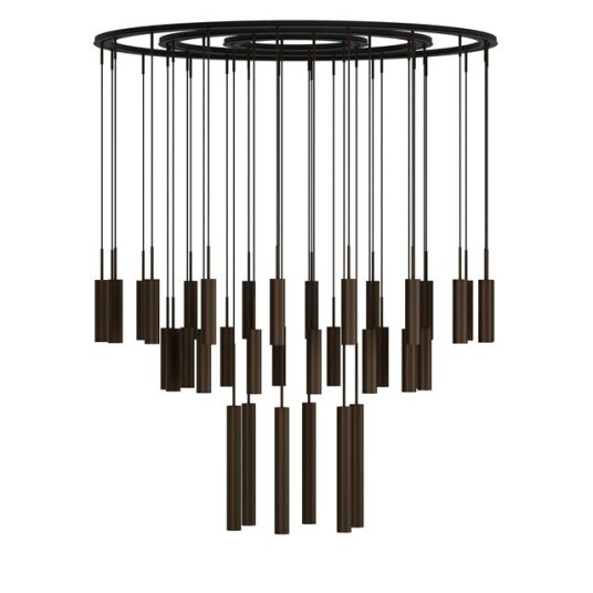 Audo Tubular Chandelier 38 Aluminium/ Anodisert Bronse