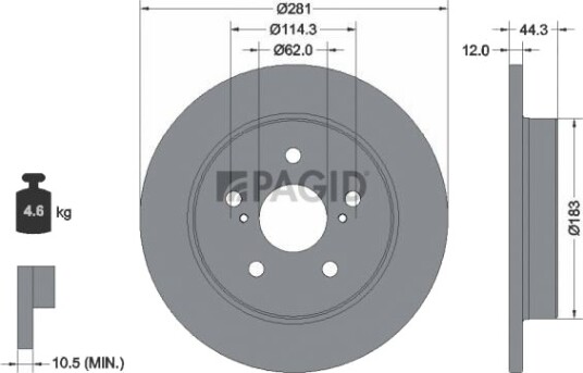 PAGID 56014NC Bremseskive