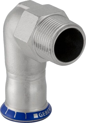 Geberit 54 mm Pressdeler Vinkelmuffe/Nippel Rustfri