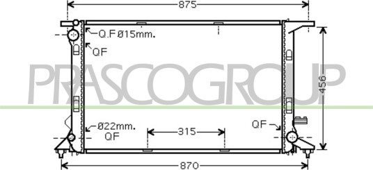 PRASCO AD024R008 Radiator, motorkjøling PRASCO AD024R008 Radiator, motorkjøling