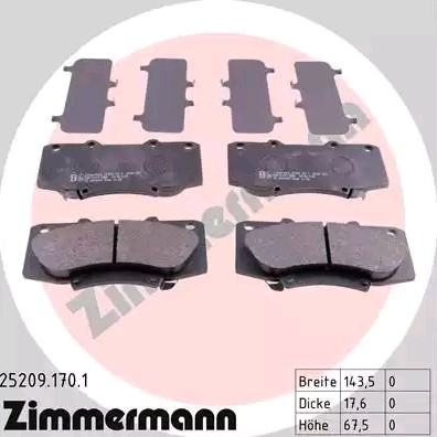 Bremseklosser ZIMMERMANN 25209.170.1 Bremseklosser ZIMMERMANN 25209.170.1