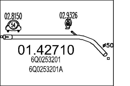 Eksosrør MTS 01.42710