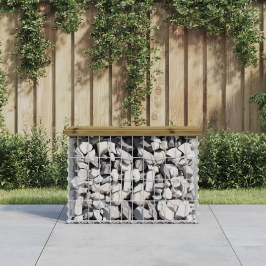 vidaXL Hagebenk gabiondesign 63x31,5x42 cm impregnert furu vidaXL Hagebenk gabiondesign 63x31,5x42 cm impregnert furu