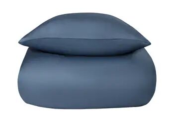 Nature By Borg Dobbelt sengetøy av bambus - 200x220 cm - 100% naturlig bambus - - Blått satengvevd dobbelt dynetrekk