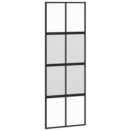 vidaXL Skyvedør med monteringssett svart 76x205 cm herdet glass
