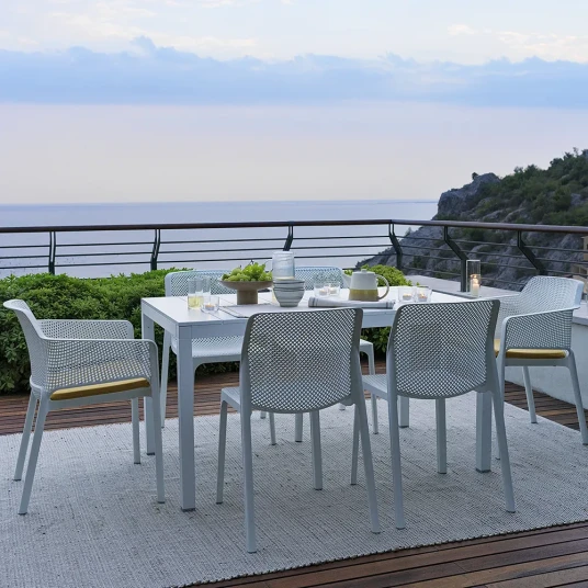 Nardi Rio Alu Spisebord 210/280x100 cm White Nardi Rio Alu Spisebord 210/280x100 cm White