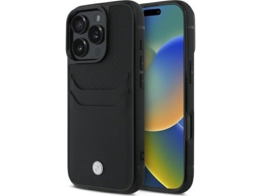 BMW BMW Bmhcp16x22rsepk Iphone 16 Pro Max 6.9" Czarny/Black Hardcase Sign Leather Cardslot