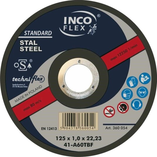 Incoflex Kappskive 125 mm 6,5 mm (Stål)