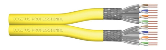 Digitus - Samlet Kabel - 500 M - 7.5 Mm - S/Ftp - Dupleks - Cat 7A - Halogenfri Solid - Gul Ral 1028