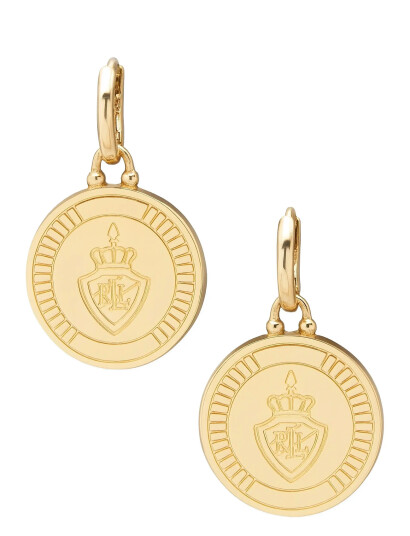 LAUREN RALPH LAUREN Pe Crest Drop Huggie Gld |Guld |One Size