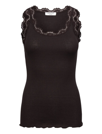 Rosemunde Rwbabette Silk Sl U-Neck Long Lace - Brown - M