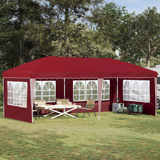  Pop up Festtelt 575 x 289 x 245 cm Burgunder
