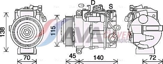 AC-kompressor AVA COOLING SYSTEMS MSAK710
