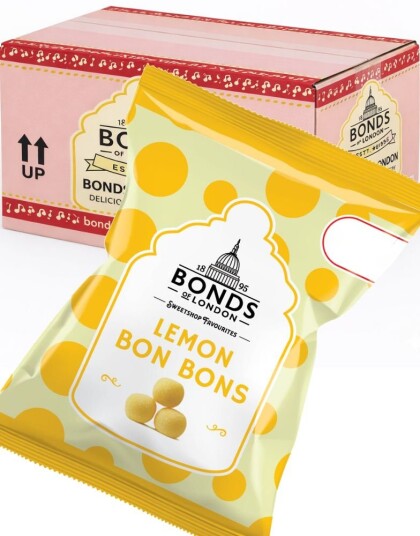 12 stk Lemon Bon Bons   Bonds of London   Hel Eske 1,32 kg UK