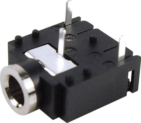 Jack-Stik 3,5 Mm Tilslutning Indbygning Vandret Poltal: 3 Stereo Sort Cliff Fc68131 1 Stk