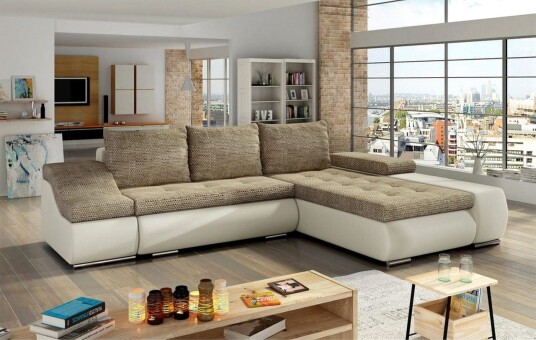 Seksjon Eltap Ontario 295x200x82 cm Berlin 03 Soft 33 Beige Høyre