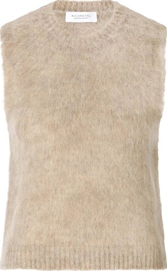 Rich & Royal, Dame, Strikkevarer, Beige, L,