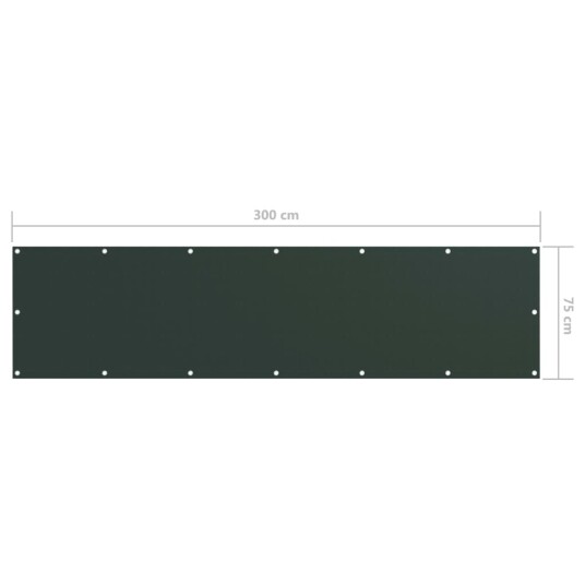 vidaXL Balkongskjerm mørkegrønn 75x300 cm oxfordstoff