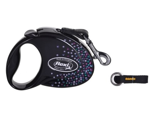 Flexi Uttrekkbar Snor Glam Splash Mystic S 3M Svart