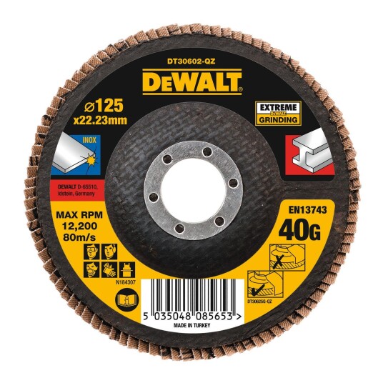 Dewalt Lamellslipeskive 125 mm 40G Zirkonium forbrukssliping