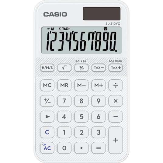 Casio SL 310YC WE Kalkulator Hvit Casio SL 310YC WE Kalkulator Hvit