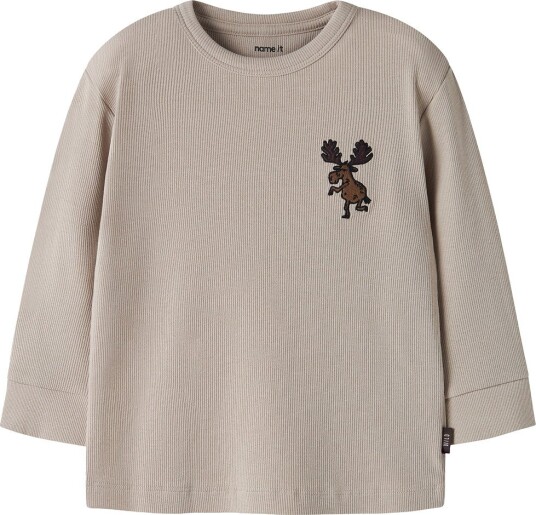 Name It Genser Rib NmmRasmus Islandsk fossil Name It 2 år (92) Genser Beige Brun