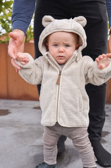 mikk-line Wp Teddy Jacket W Ears Beige 98 mikk-line Wp Teddy Jacket W Ears Beige 98