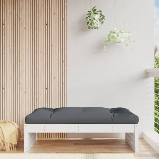 vidaXL Hagefotskammel hvit 120x80 cm heltre furu vidaXL Hagefotskammel hvit 120x80 cm heltre furu