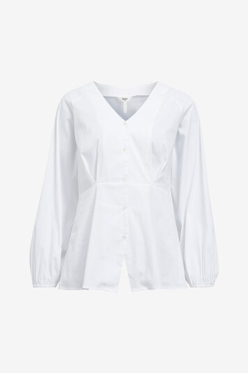 Object - Skjorte objTutta Sculpture Fit LS Shirt E D - Hvit