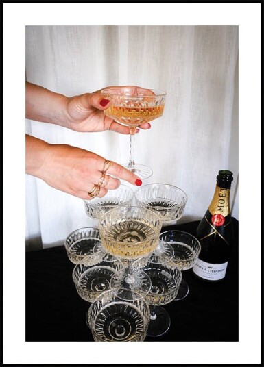 Champagne Glasses Pyramid Print Plakat Plakat / 30x40cm