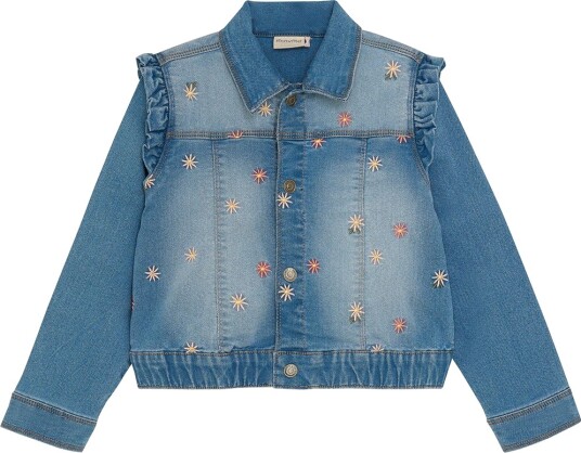 Minymo Denim Jakke m. Broderi Blue Tåke Minymo 6 år (116) Denimjakker Blå