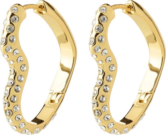 Pilgrim Sora Heart Earrings Gold Plated   GOLD PLATED   One Size