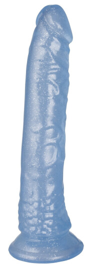 baseks Glitter Blå Dildo 20,5 cm     - Blå